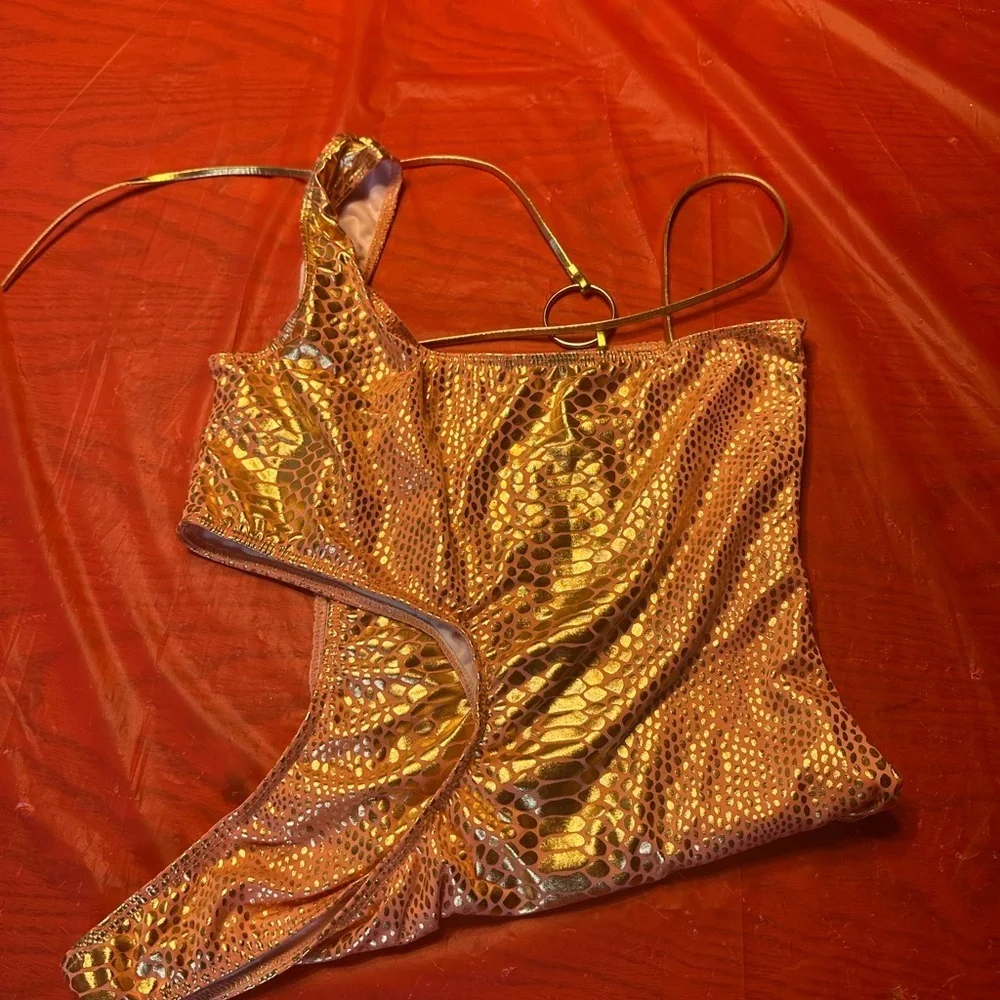 Wonen’s  Gold One Piece Swimsuit Bikini
